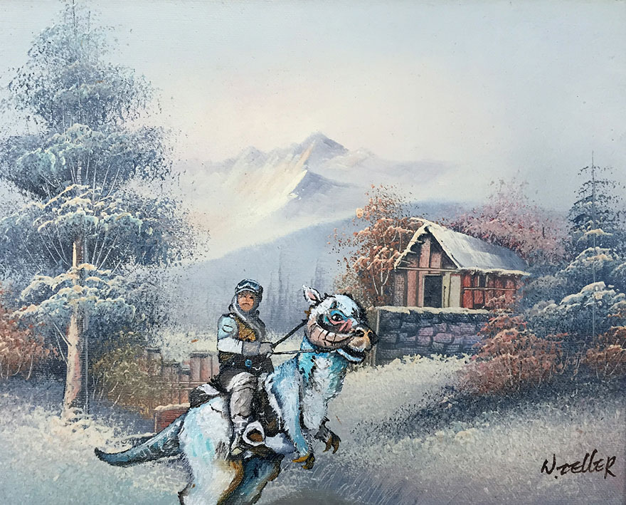 pop culture characters thrift store paintings dave pollot 19