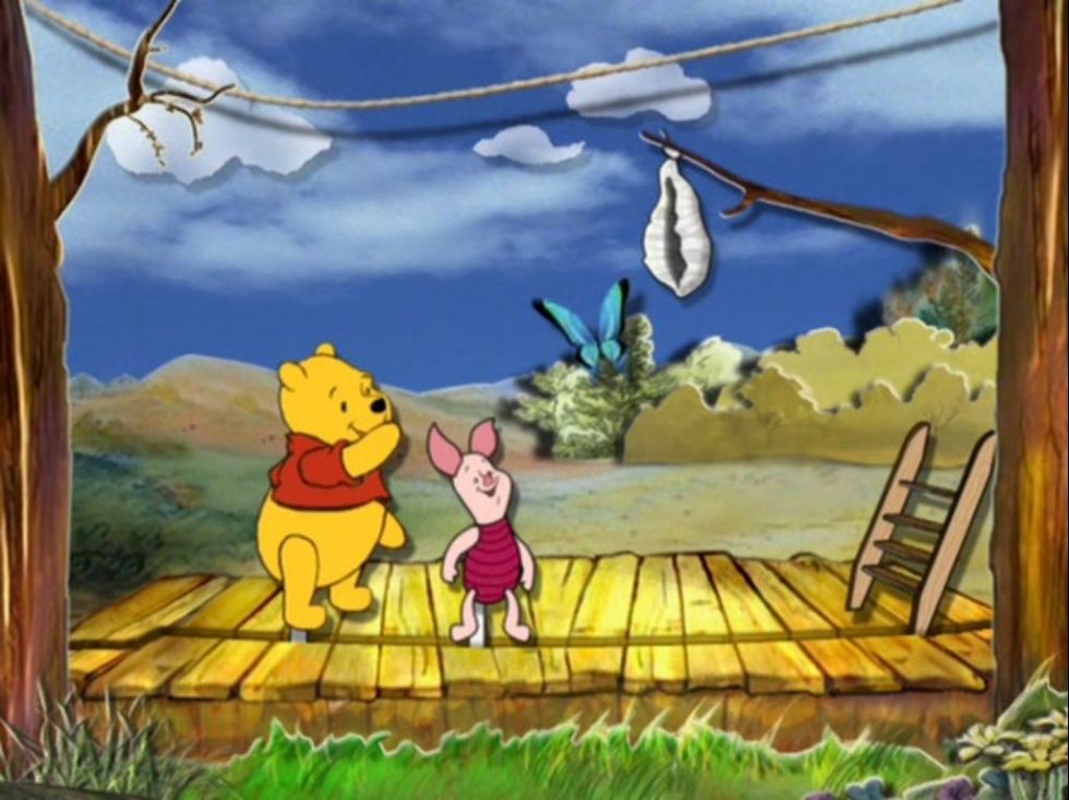 Винни пух дисней песня. Винни пух на мостике. Winnie the Pooh игра 2014. Винни пух Зазеркалье.