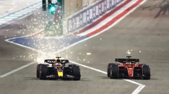 Max Verstappen (Red Bull) és Charles Leclerc (Ferrari) a 2022-es Bahreini Nagydíjon | Forrás: Mark Thompson/Getty Images; insider.com